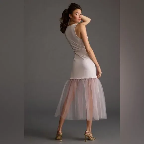 Maeve Tulle-hem Slim Tank Dress in Lavender NEW Size XS - Picture 2 of 4